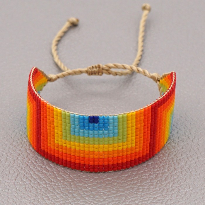 Source Colorful Bohemian Style Geometric Hand-woven Beaded Bracelet Student Bracelet Wholesale, Earrings
