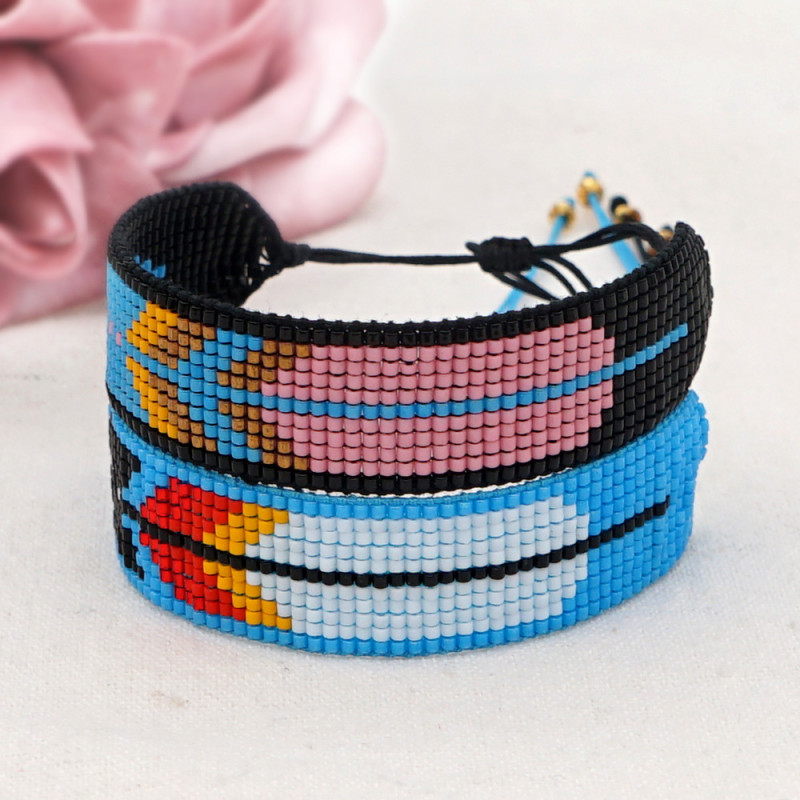 European and American Cross-Border Fashion Miyuki Bead Bracelet Handmade Ethnic Style Diamond Eye Versatile Tassel Bracelet