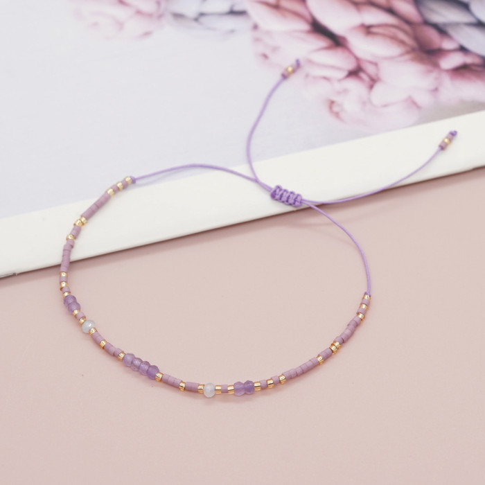 Bohemian Style Colorful Seed Bead Woven Bracelet Slim Simple Women's Summer Essential Jewelry Hot Handmade