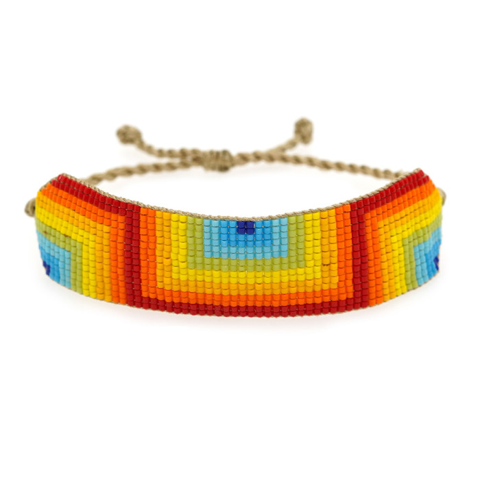 Source Colorful Bohemian Style Geometric Hand-woven Beaded Bracelet Student Bracelet Wholesale, Earrings