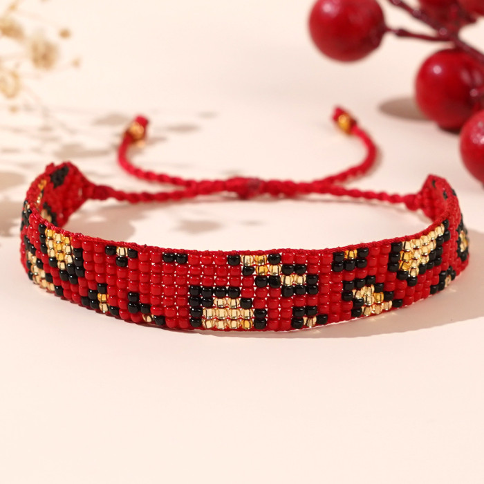 Handmade Woven Rice Bead Bracelet Simple Adjustable Lucky Bracelet Trendy Jewelry Wristband Versatile Hand Accessory