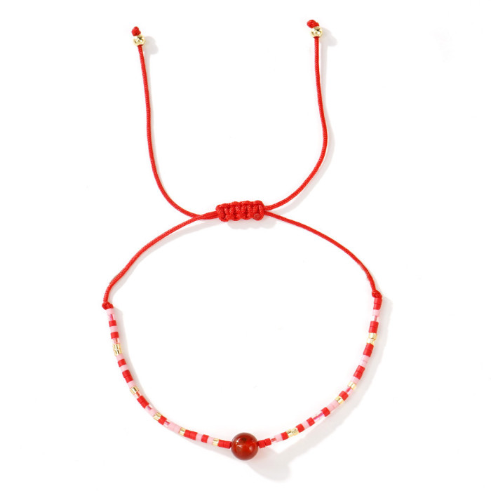 Amazon Colorful Flower Rice Beads Friendship Couple Evil Eye Handmade Bracelet Bowknot Cross Bracelet