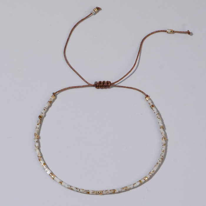 Amazon Cross-Border New Fine Rice Bead Bracelet Bohemian Style Colorful Natural Stone Bead Bracelet
