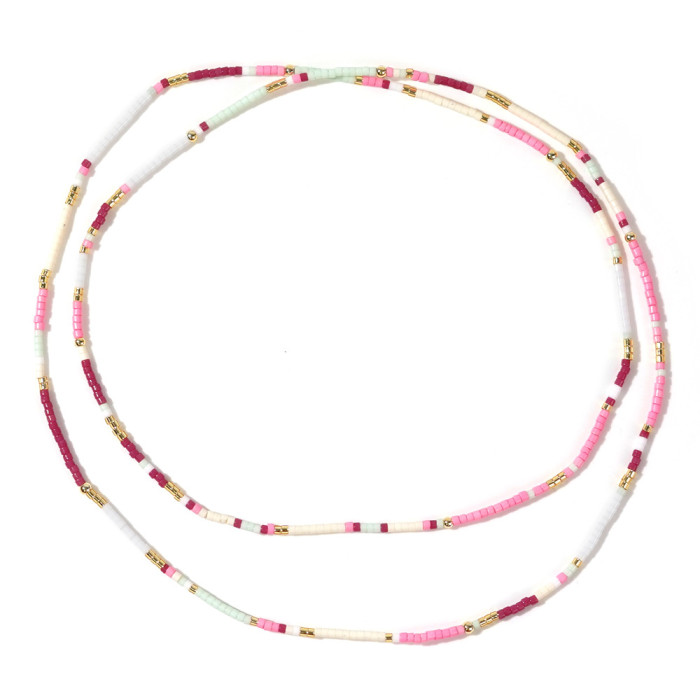 Summer Dopamine Fine Rice Beads Color Matching European and American Commuting Outfit Hand Accessories Women's Stall Small Ornaments Bracelet Handmade