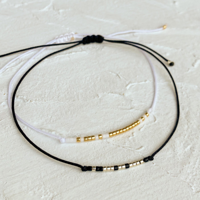 Fashionable Personality Simple High-Quality Rice Bead Bracelet Sweet Elegant Lady Adjustable Bracelet Couple Must-Have