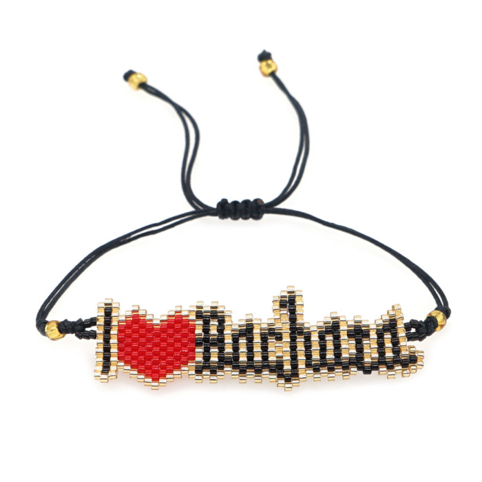 Original Design Bohemian Rice Bead Woven Bracelet Elegant Hand Jewelry Jewelry Bracelet Love Heart Couple