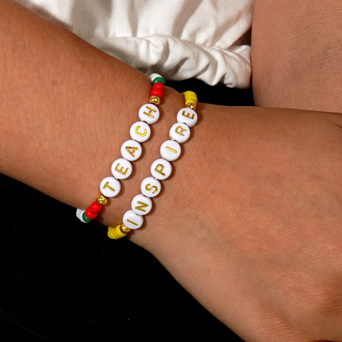New Fashion Versatile Rice Bead Bracelet Set of 2 with Card Graduation Season Gift Multi-layer Beaded Bracelet