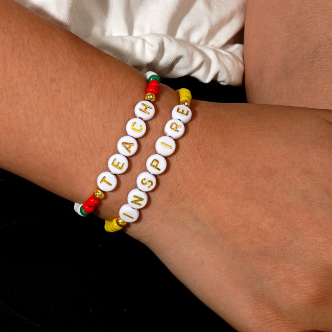 New Fashion Versatile Rice Bead Bracelet Set of 2 with Card Graduation Season Gift Multi-layer Beaded Bracelet