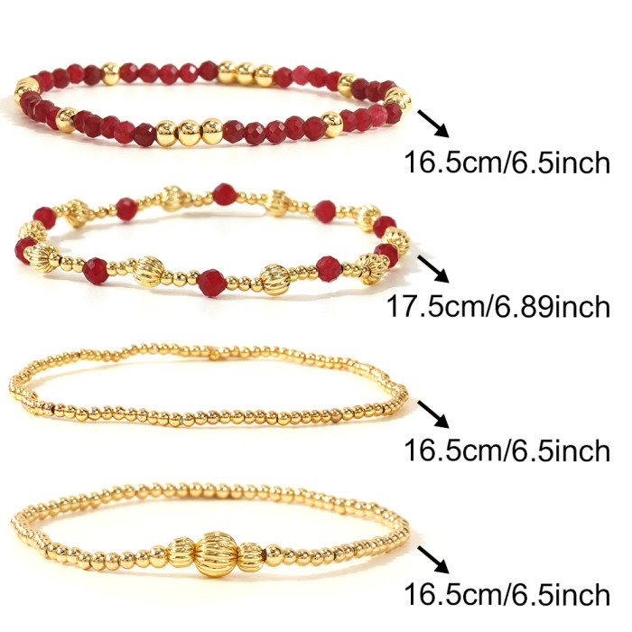 European and American Cross-Border New Jewelry Set Colorful Rice Beads String Jewelry Stone Bracelet Bohemian Style Color-Block Bracelet for Women
