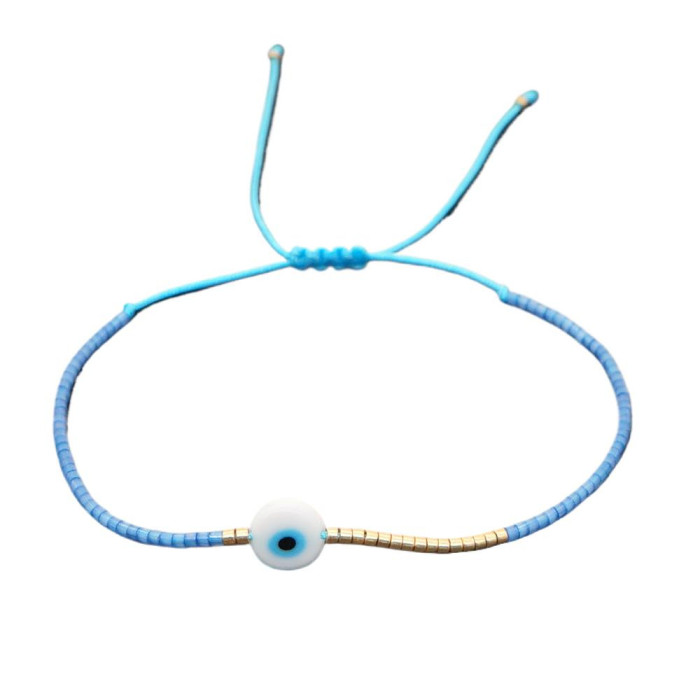 Vintage Ethnic Style Colorful Seed Bead Thin Bracelet Eye Bead Handmade Woven Small Wholesale Hot-Selling Hand Jewelry