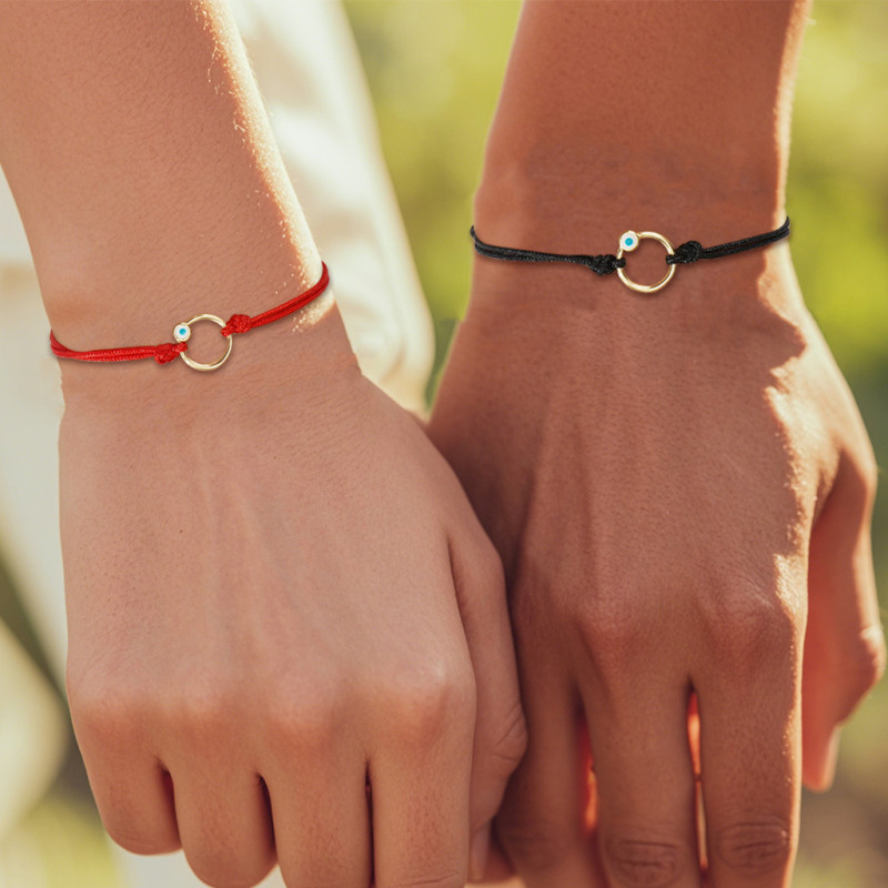 Trendy Woven Bracelet Red Rope Black Rope Adjustable  Pinky Promise  Evil Eye Couple