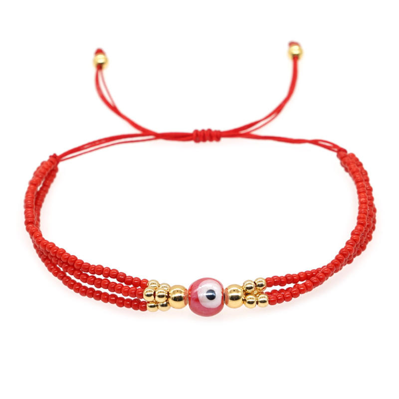 Handmade Glass Bead Devil's Eye Woven Bracelet Niche Light Luxury Texture Shows Urban Trendy Style Source