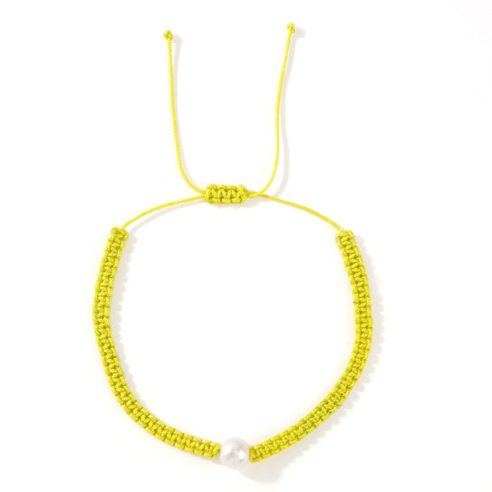 Dopamine Fresh Pearl Bracelet Summer Rainbow Niche Nylon Rope Woven Women's Colorful Bracelet
