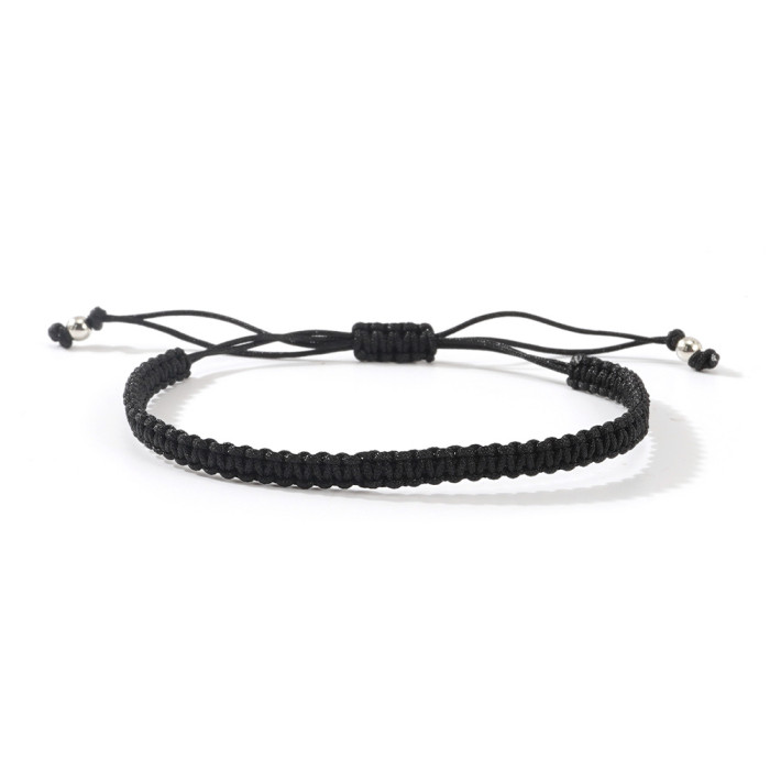 Hot-Selling Solid Color Hand-Woven Bracelet Fashionable Versatile Adjustable Bracelet for Men and Women Gift Choice W...