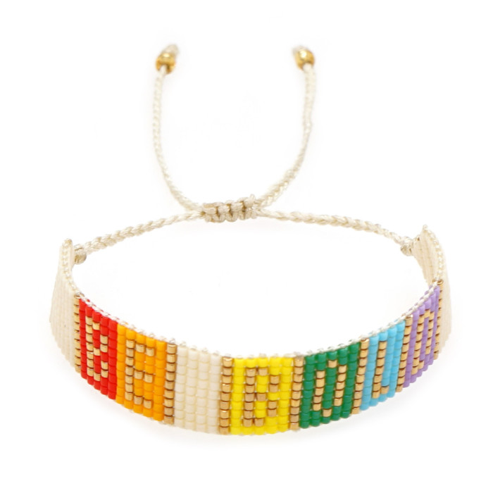Multiple Cross-Border INS Style Miyuki Bracelets Colorful Heart Fashion Bohemian Adjustable Bracelets for Women