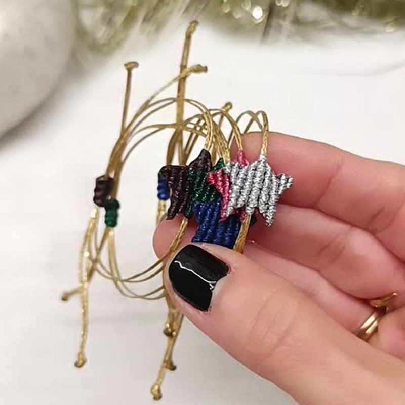 Dragon Boat Festival Red String Bracelet Handmade Woven Wax Thread Five-Pointed Star Colorful Lucky Auspicious Bracelet Beaded Manufacturer Wholesale