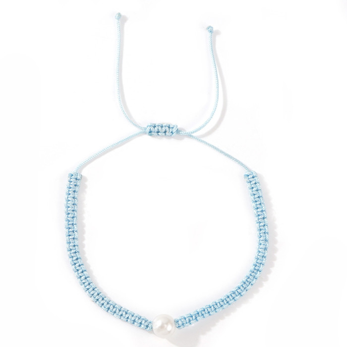 Dopamine Fresh Pearl Bracelet Summer Rainbow Niche Nylon Rope Woven Women's Colorful Bracelet