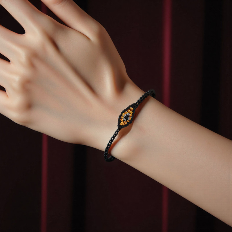 New Multi-Color Rope Hand-Woven Adjustable Evil Eye Bracelet Fashion Versatile European and American Cross-Border Hot Sale