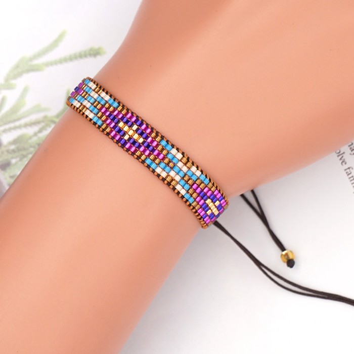 New Spring Series Geometric Miyuki Bracelet for Women Handmade Woven Bohemian Style Personalized Beaded Bracelet for...