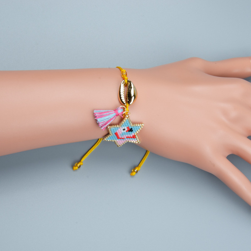 Colorful Geometric Miyuki Bracelet Big Eyes Hand-woven Bohemian Ethnic Style Bracelet Set for Women