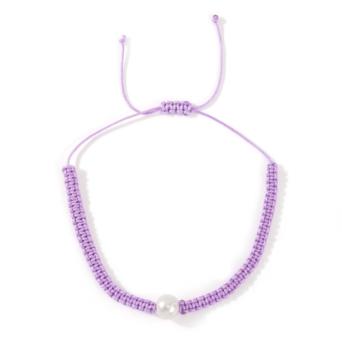 Dopamine Fresh Pearl Bracelet Summer Rainbow Niche Nylon Rope Woven Women's Colorful Bracelet