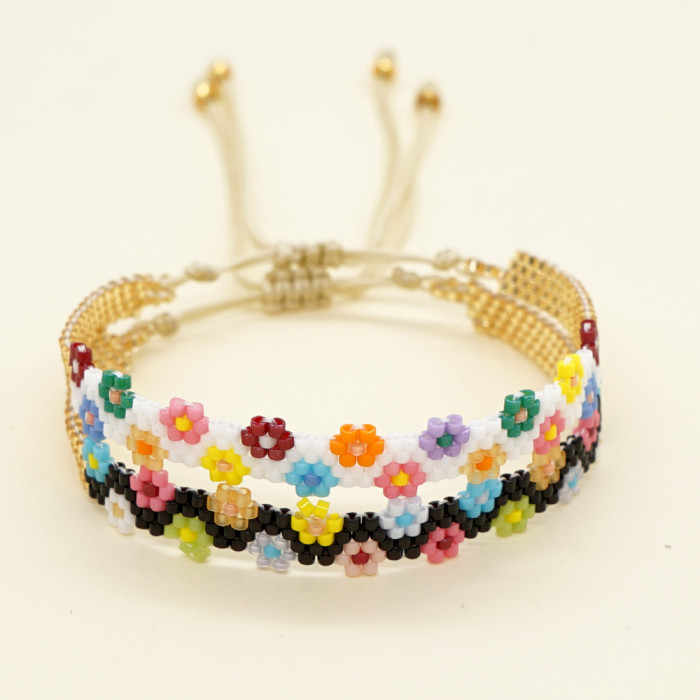 Hot-Selling Personality Versatile Simple Bohemian Rainbow Heart Bracelet Handmade Miyuki Couple Beaded Bracelet for W...