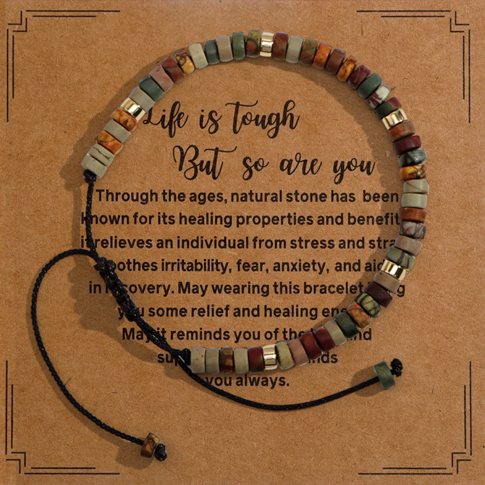 European and American Cross-Border Semi-Precious Stone Woven Bracelet Adjustable Handmade Natural Stone Bracelet for Men and Women Beaded Bracelet
