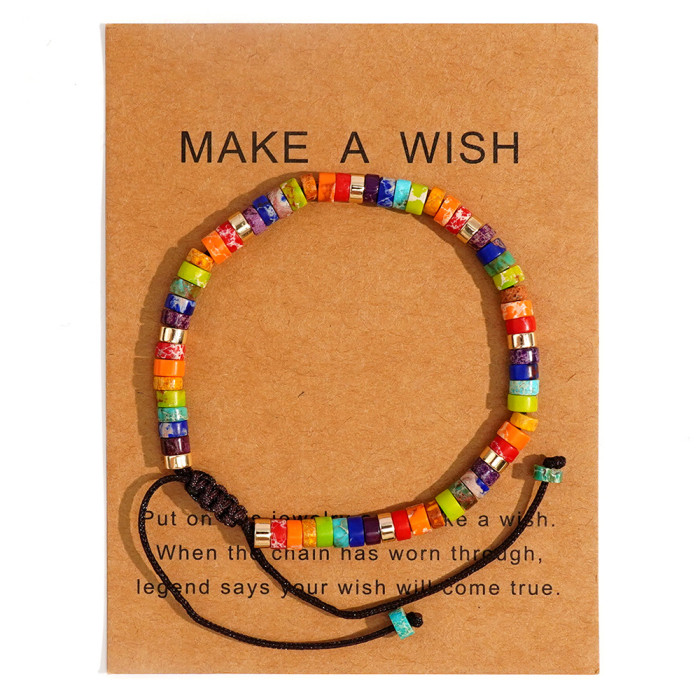 2025 Summer Hot Selling European and American Iron Gall Stone Spacer Semi-Precious Stone Bracelet Jewelry for Men and Women with Card for Stall Wholesale