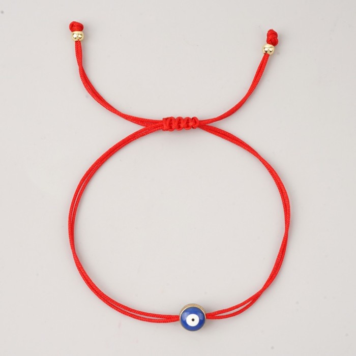 Cross-Border Hot-Selling Devil's Eye Crystal Bead Bracelet Couple Friendship Good Luck Hand String Handmade Adjustable Bracelet