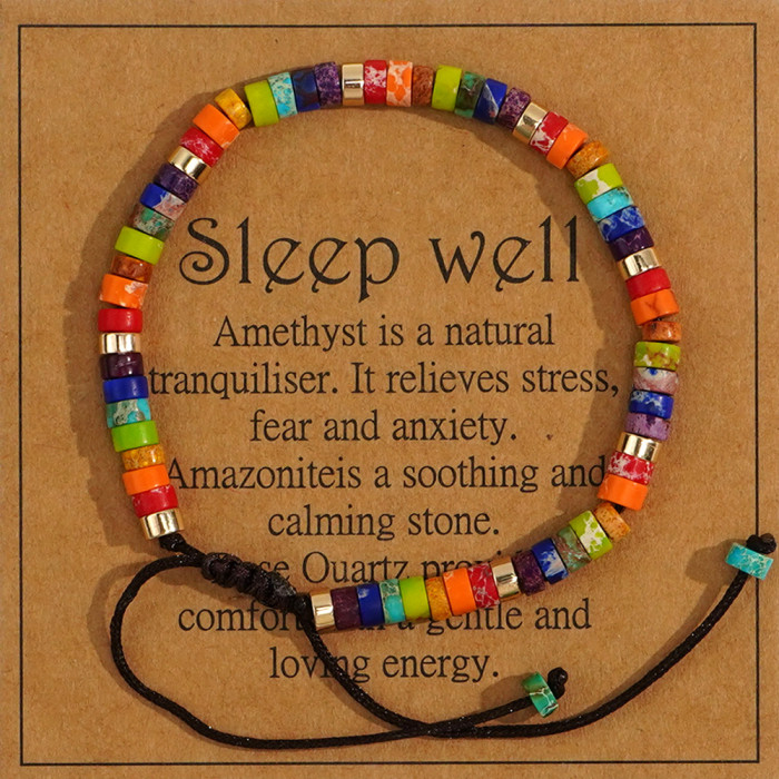 2025 Summer Hot Selling European and American Iron Gall Stone Spacer Semi-Precious Stone Bracelet Jewelry for Men and Women with Card for Stall Wholesale