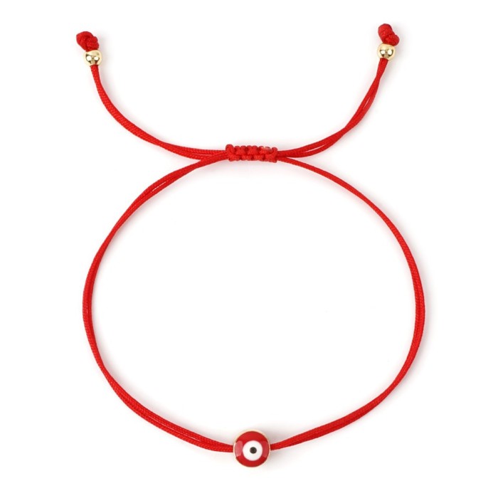Cross-Border Hot-Selling Devil's Eye Crystal Bead Bracelet Couple Friendship Good Luck Hand String Handmade Adjustable Bracelet