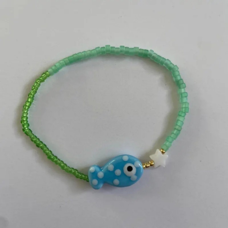 European and American Foreign Trade New Small Fish Bracelet Fashion Creative Cute Personality Small Niche Pamine Color Matching Woven Bracelet for Women