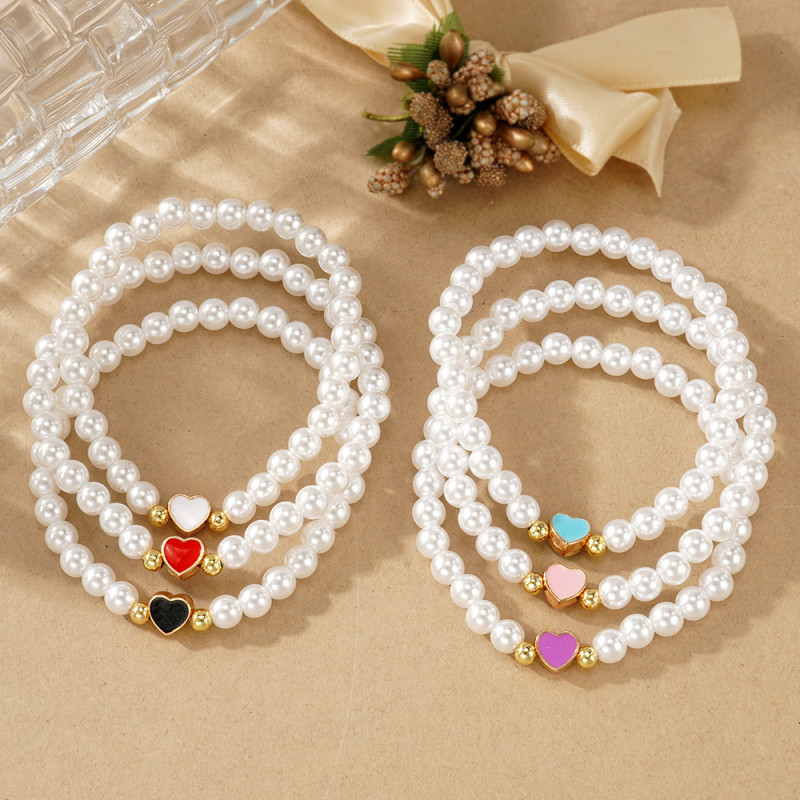 Fashion Simple Copper Bead Pearl Woven Bracelet Beaded Women's Bracelet Light Luxury High-end Internet Celebrity Standard Jewelry