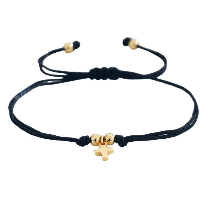 New Style Cross Simple Hand-woven Adjustable Bracelet for Men and Women Niche Bracelet Jewelry Wholesale