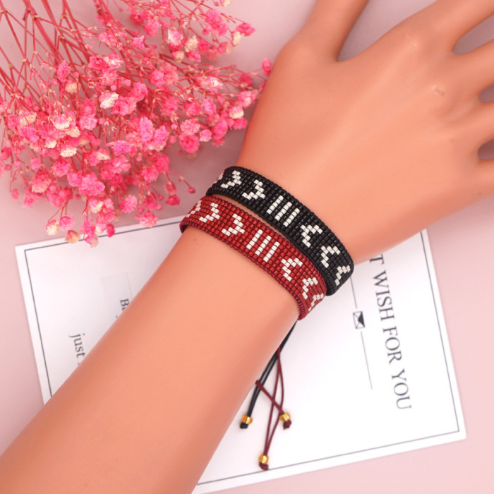 New Style Personality Miyuki Bracelet Set Fashion 8-Piece Set Geometric Pattern Handmade Woven Bracelet