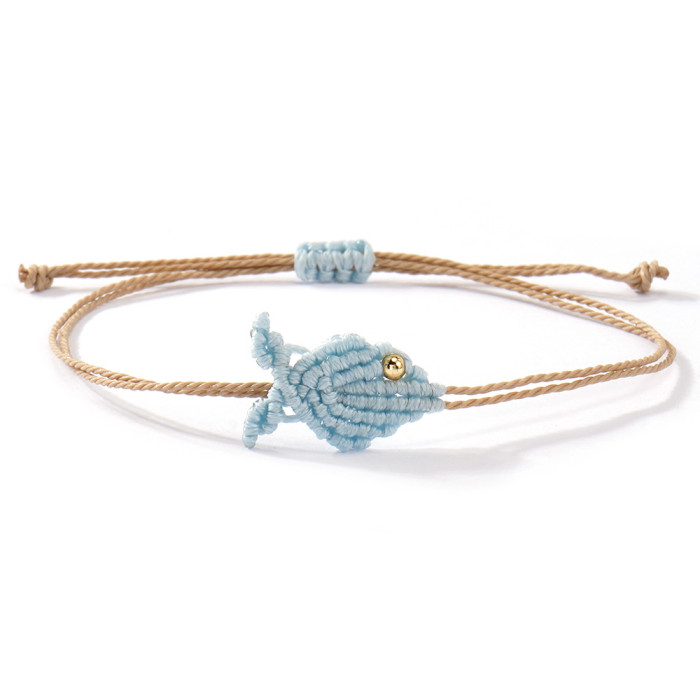 Handmade Woven Fish Bracelet for Women Ethnic Style Colorful Rope Adjustable Ins Niche Best Friend Jewelry