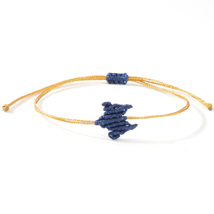Dragon Boat Festival Red String Bracelet Handmade Woven Wax Thread Five-Pointed Star Colorful Lucky Auspicious Bracel...