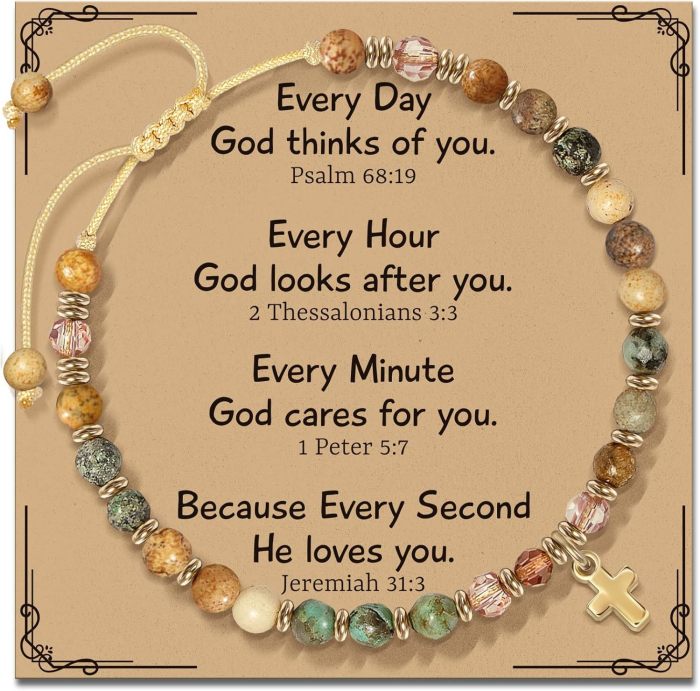 European and American New Gothic Cross Natural Semi-Precious Stone Bracelet for Women Handmade Woven Bracelet Student Beaded Jewelry