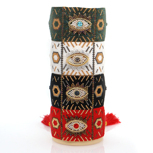 Vintage Mori Style Miyuki Bracelet 3D Demon Eye Handmade Adjustable Ethnic Style Bracelet Set