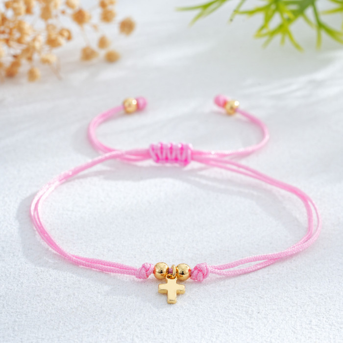 New Style Cross Simple Hand-woven Adjustable Bracelet for Men and Women Niche Bracelet Jewelry Wholesale