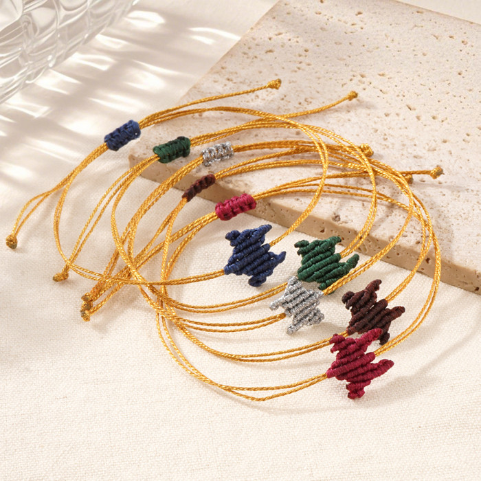 Dragon Boat Festival Red String Bracelet Handmade Woven Wax Thread Five-Pointed Star Colorful Lucky Auspicious Bracel...