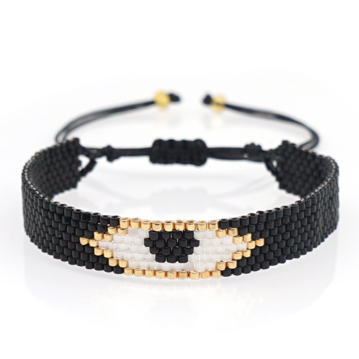 New Personalized Halloween Series Miyuki Bracelet Set Handmade Woven Evil Eye Ethnic Style Bracelet for Women