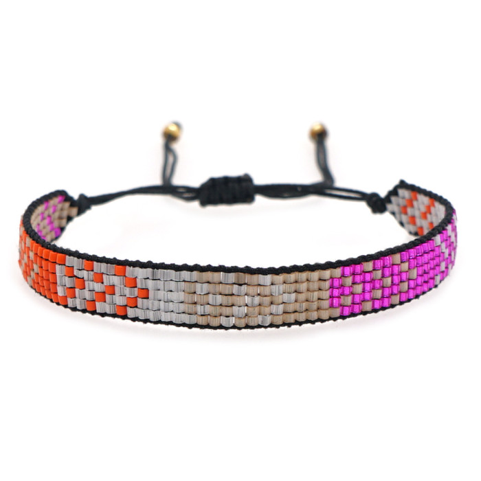 New Colorful Heart Miyuki Bracelet Bohemian Style Personalized Multiple Heart Patterns Handwoven Bracelet