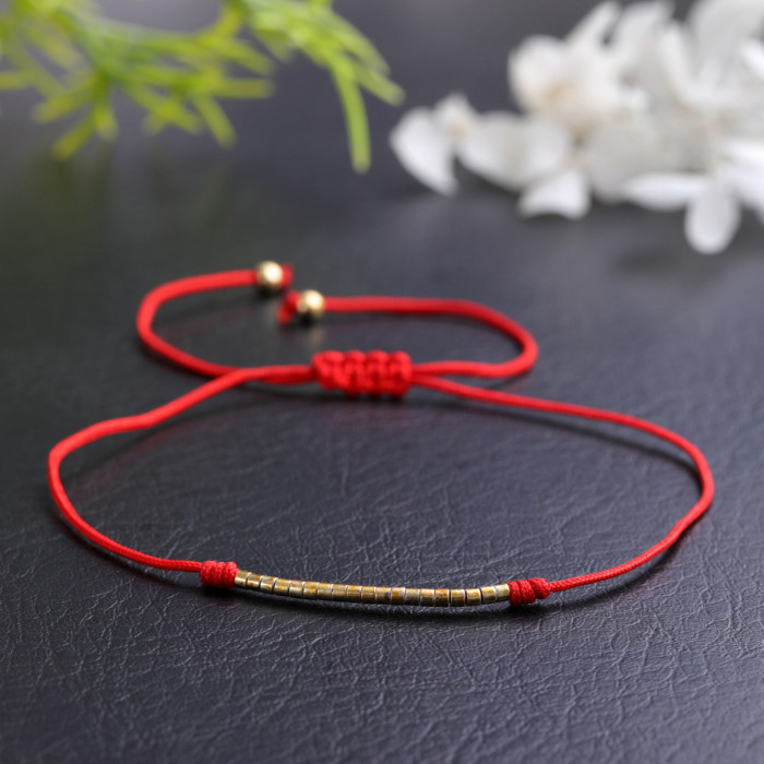 Hand-woven Gradient Crystal Bracelet Summer Gift for Couples Men and Women Small Hand Jewelry Bohemian Style Bracelet...