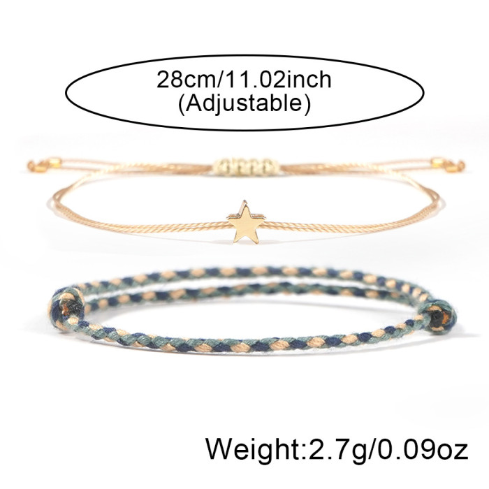 Minimalist Handwoven Thin Bracelet Niche Fashion Hand-twisted Cotton Unisex Couple Bracelet Set Card Wholesale Jewelry