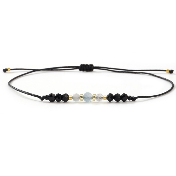 Cross-Border Hot Selling Natural Stone Beaded Bracelet Handmade Adjustable Bracelet Niche Design Couple Jewelry Wholesale