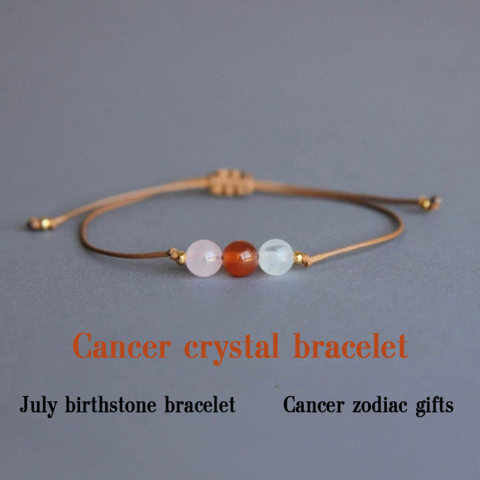 Forest Style Natural Stone Bracelet Personalized Design Handmade Adjustable Color Block Stone Bracelet for Women Ins Style Wristband