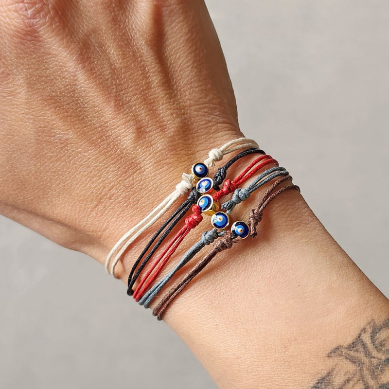 Hand-woven Punk Style Devil's Eye Red Rope Bracelet INS Hot-selling European and American Style Unisex Bracelet Wholesale