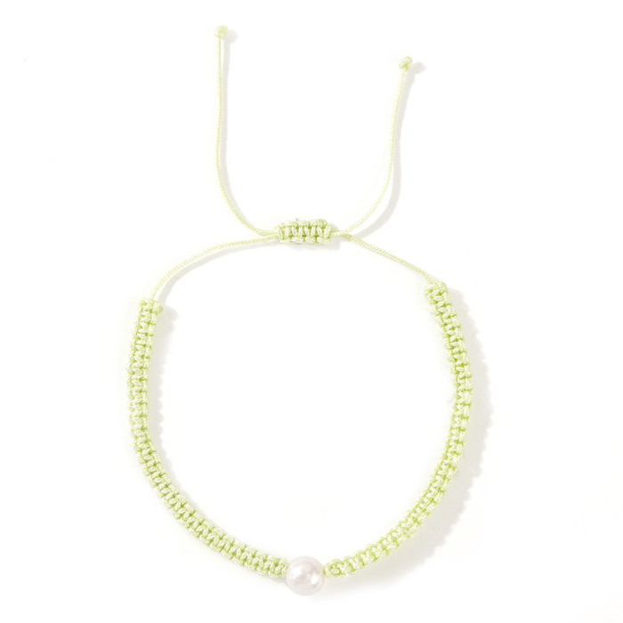 Dopamine Fresh Pearl Bracelet Summer Rainbow Niche Nylon Rope Woven Women's Colorful Bracelet
