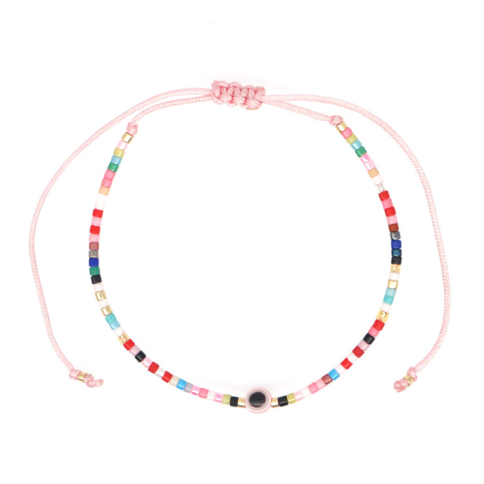Retro Colorful Anklet Bohemian Handmade Woven Adjustable Beach Chain Unisex, Necklaces
